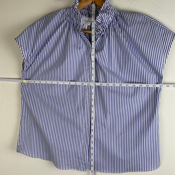 Tuckernuck Pomander Place Rae Blouse Size XS Blue Stripe Cotton Top - Picture 13 of 13